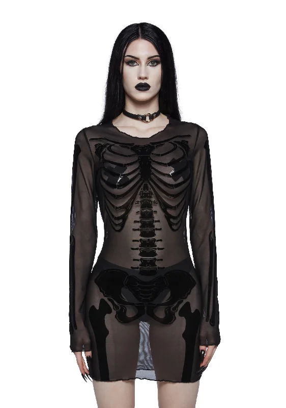 Bony Bandit Mini Dress Cozy Long Sleeve Mini Dress