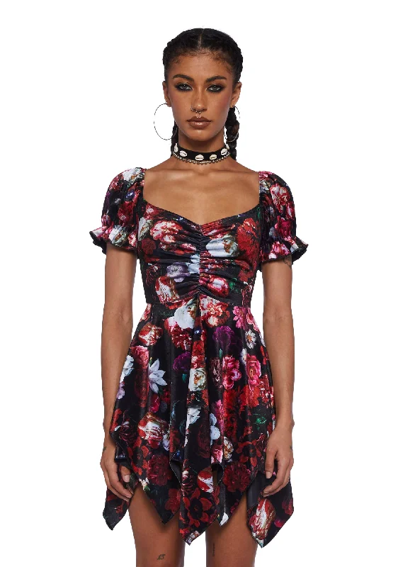 Chasin' Rainbows Mini Dress - Floral Trendy Crossover Mini Dress