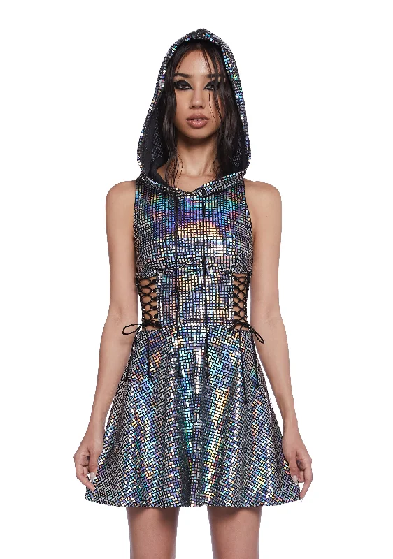 Cosmic Disco Mini Dress Stylish Ruffle Mini Dress