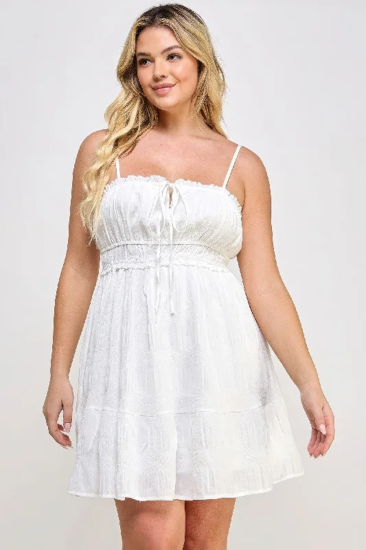 Blue Zone Planet | Crinkle Textured Front Tied Ruffle Mini Dress Classic Shift Mini Dress Blue Zone Planet | Crinkle Textured Front Tied Ruffle Mini Dress Classic Shift Mini Dress