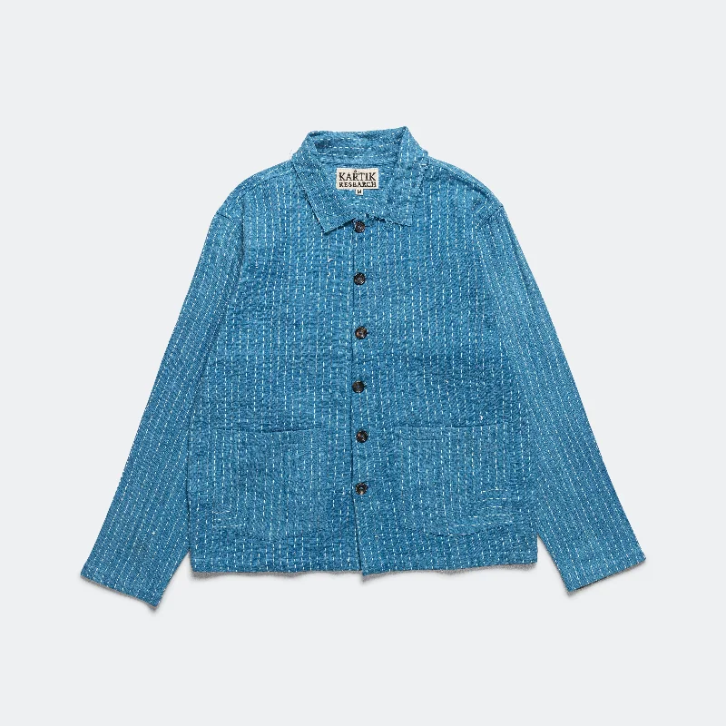 Cropped Jacket Kantha Embroidery - Indigo/Ecru Chenille Jacket Brocade Jacket Lace Jacket Cropped Jacket Kantha Embroidery - Indigo/Ecru Chenille Jacket Brocade Jacket Lace Jacket
