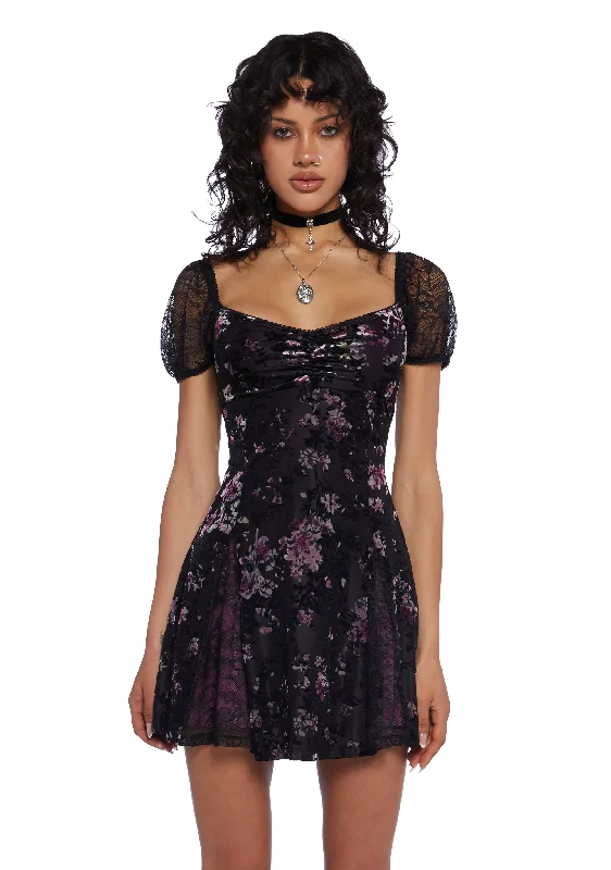 Defiant Love Mini Dress - Purple Classic White Mini Dress