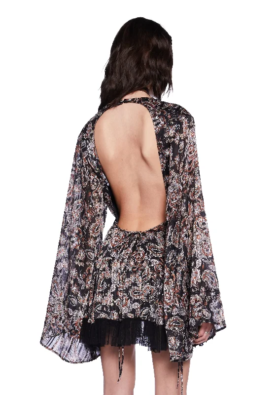 Dreamy Dusk Mini Dress - Multi Fashionable Polka Dot Mini Dress