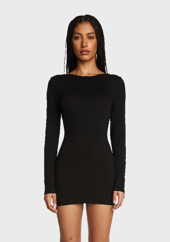 Ellie Open Back Mini Dress Comfortable Shift Mini Dress