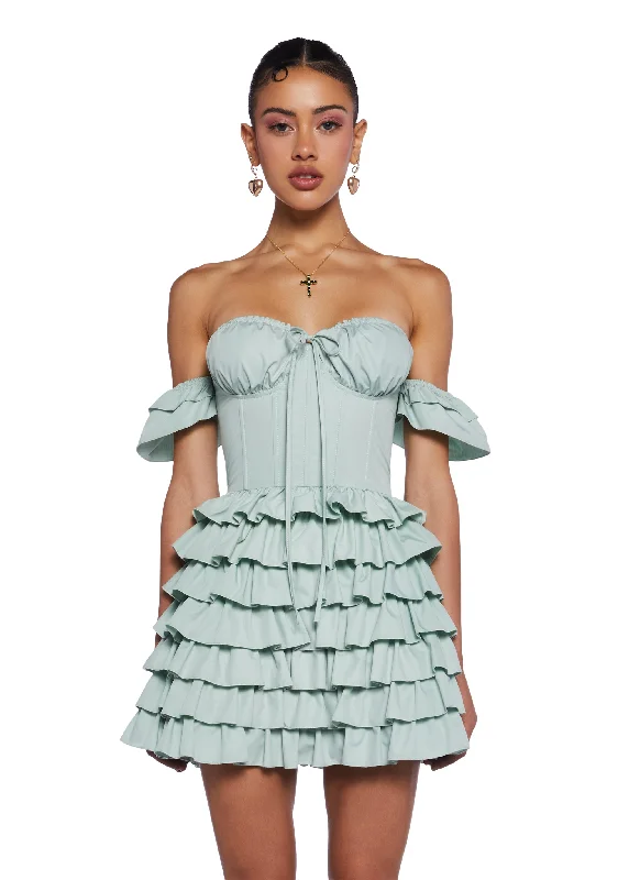 Exchanging Love Letters Mini Dress Trendy Button-Detail Mini Dress