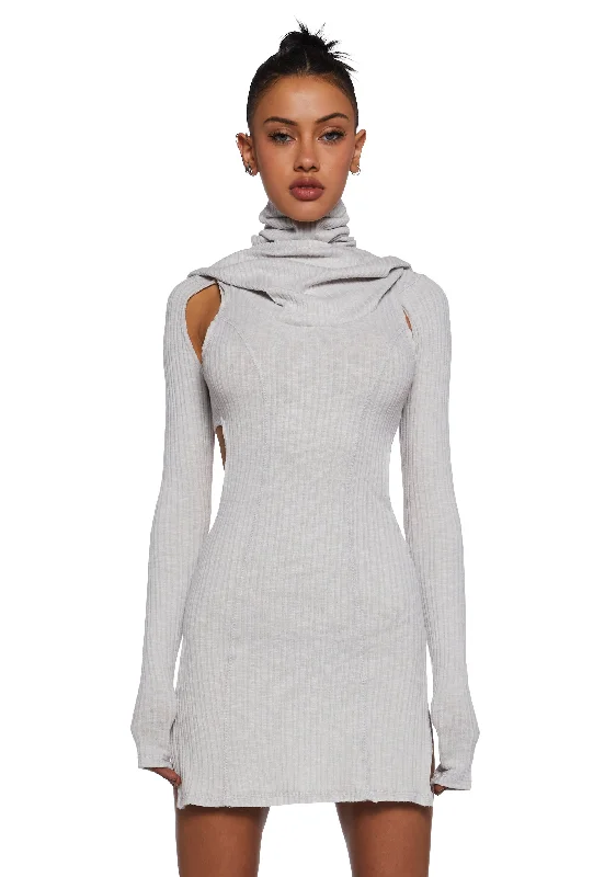 Fader Cut Out Hooded Mini Dress Elegant Sequin Mini Dress