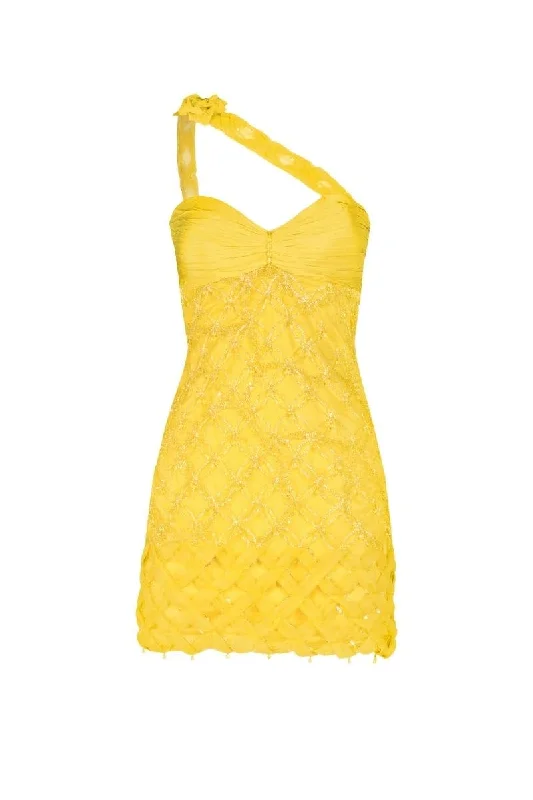 FLORA EMBELLISHED MINI DRESS Comfortable Casual Mini Dress