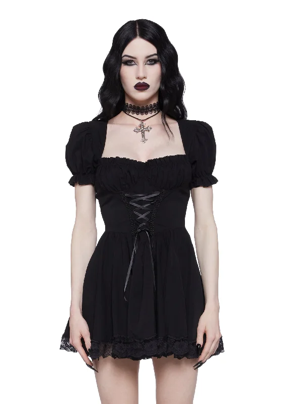 Hazy Haunting Mini Dress Comfortable Zip-Up Mini Dress