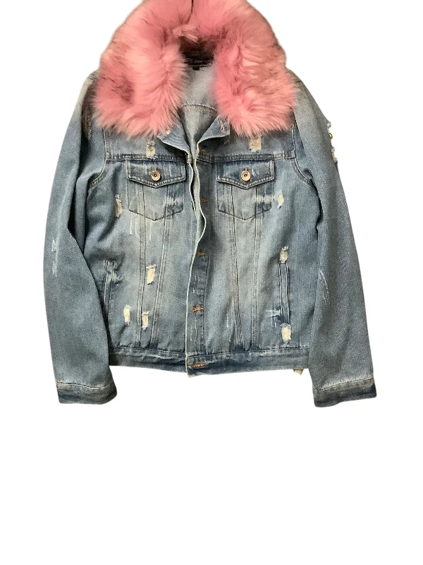 Jacket Denim By Ci Sono In Blue, Size: M Bomber Jacket Anorak Windbreaker