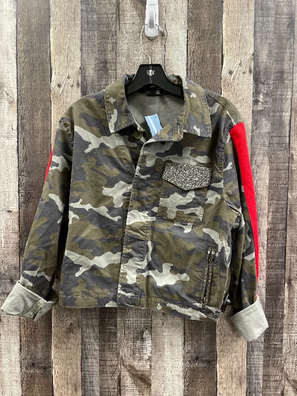 Jacket Denim By Express In Camouflage Print, Size: Xs Wool Fabric Cashmere Fabric Tweed Fabric Jacket Denim By Express In Camouflage Print, Size: Xs Wool Fabric Cashmere Fabric Tweed Fabric