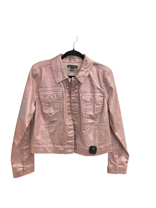 Jacket Denim By Inc In Pink Denim, Size: L Wool Jacket Cashmere Jacket Tweed Jacket