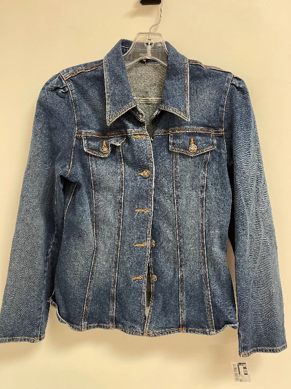 Jacket Denim By Karen Kane In Blue Denim, Size: M Fleece Jacket Down Jacket Parka