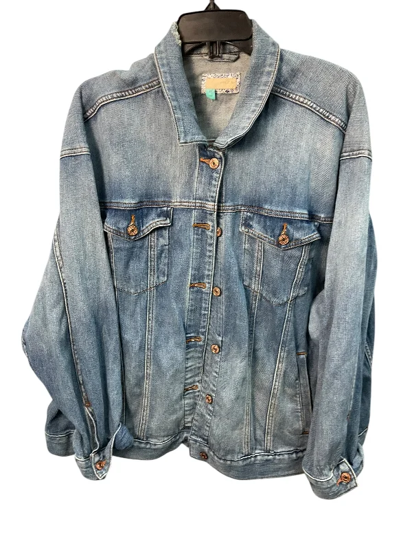 Jacket Denim By Pilcro In Blue Denim, Size: 2x Front Pockets Side Pockets Patch Pockets Jacket Denim By Pilcro In Blue Denim, Size: 2x Front Pockets Side Pockets Patch Pockets