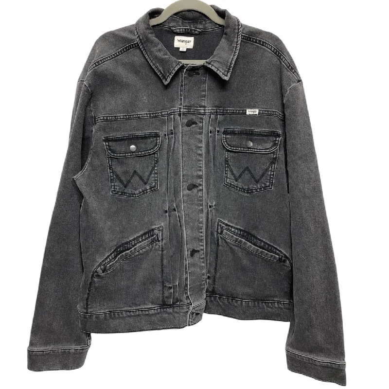 Jacket Denim By Wrangler In Black, Size: L Rayon Fabric Velvet Fabric Corduroy Fabric Jacket Denim By Wrangler In Black, Size: L Rayon Fabric Velvet Fabric Corduroy Fabric
