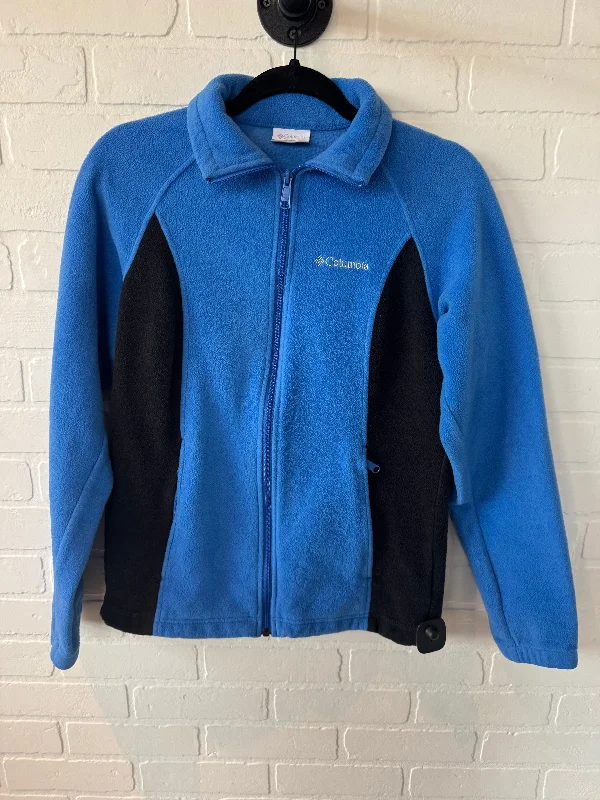 Jacket Fleece By Columbia In Black & Blue, Size: S Satin Fabric Silk Fabric Chiffon Fabric Jacket Fleece By Columbia In Black & Blue, Size: S Satin Fabric Silk Fabric Chiffon Fabric