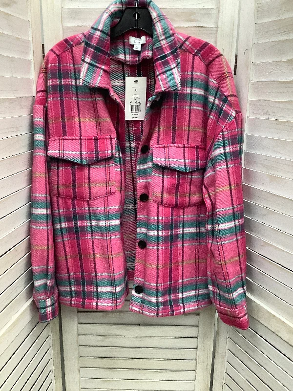 Jacket Fleece By Crown And Ivy In Plaid Pattern, Size: Xl NEW! Snapped Jacket Toggled Jacket Drawstring Jacket Jacket Fleece By Crown And Ivy In Plaid Pattern, Size: Xl NEW! Snapped Jacket Toggled Jacket Drawstring Jacket