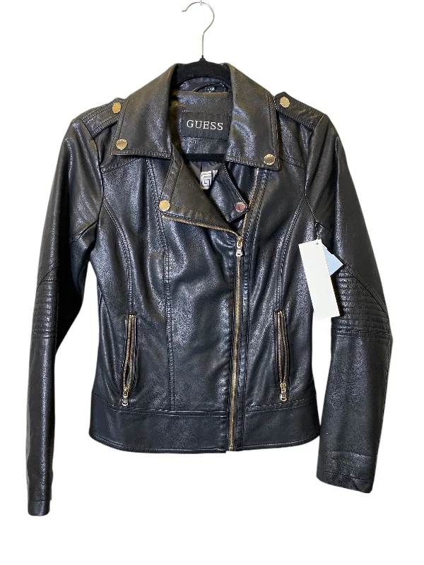 Jacket Leather By Guess In Black, Size: Xs Striped Jacket Polka Dot Jacket Floral Jacket Jacket Leather By Guess In Black, Size: Xs Striped Jacket Polka Dot Jacket Floral Jacket