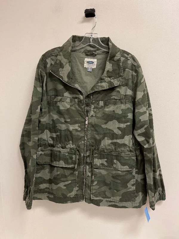 Jacket Utility By Old Navy In Camouflage Print, Size: Xl Knit Jacket Woven Jacket Fleece Jacket