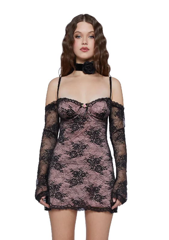 Lovely Dream Mini Dress - Black Trendy Camisole Mini Dress