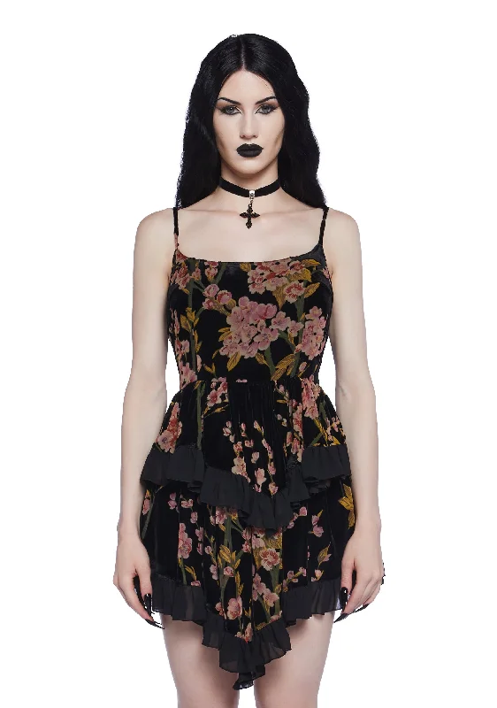 Magical Hearts Velvet Mini Dress Chic Pleated Mini Dress