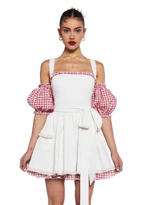 Mama Mia Apron Mini Dress Chic Halter Mini Dress