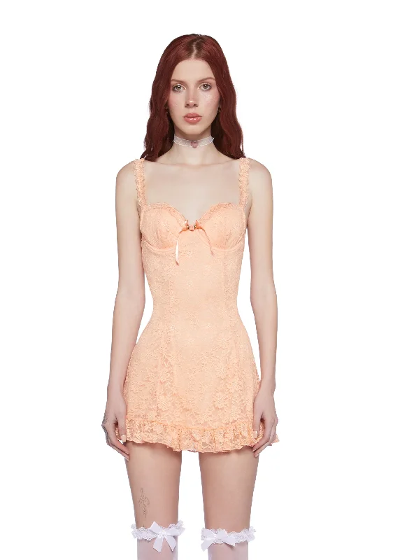 Meadow Delight Mini Dress - Orange Trendy Cut-Out Mini Dress