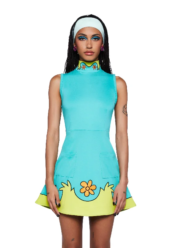 Mystery Machine Mini Dress Comfortable Zip-Up Mini Dress