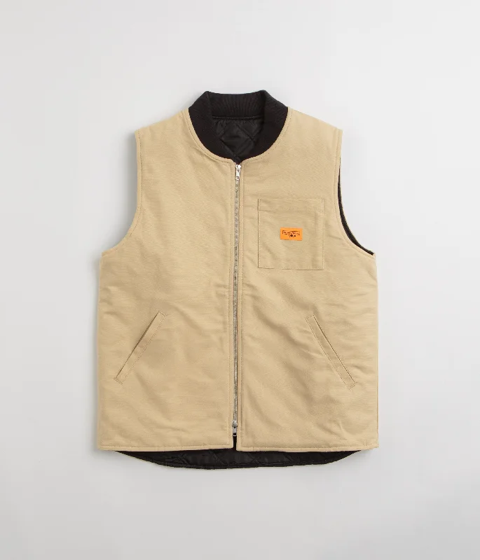 Service Works Padded Work Vest Jacket - Pale Khaki Rayon Fabric Velvet Fabric Corduroy Fabric Service Works Padded Work Vest Jacket - Pale Khaki Rayon Fabric Velvet Fabric Corduroy Fabric