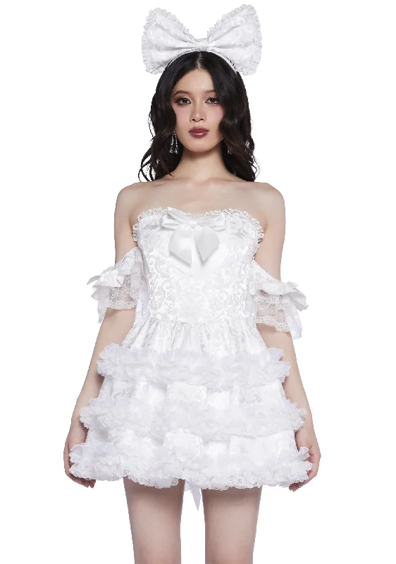 Sweet As Sin Mini Dress And Headband Casual Button-Up Mini Dress
