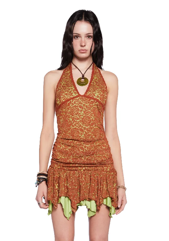 Tales Of Fantasy Mini Dress - Brown Classic Shift Mini Dress