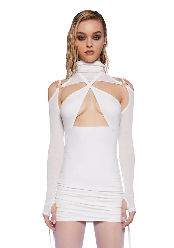 Pitch Wrap Mini Dress With Shrug Elegant Tulle Mini Dress
