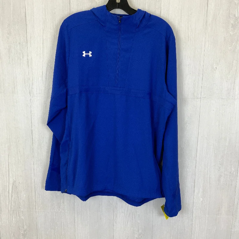 Athletic Jacket By Under Armour In Blue, Size: L Fleece Fabric Down Fabric Feather Fabric Athletic Jacket By Under Armour In Blue, Size: L Fleece Fabric Down Fabric Feather Fabric