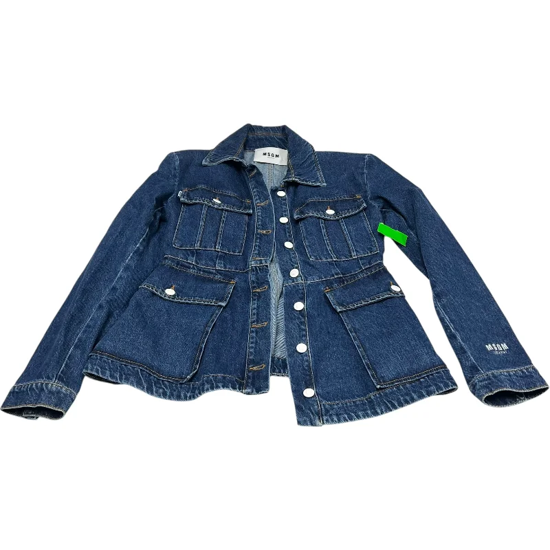 Jacket Denim By MSGM X Milano In Blue Denim, Size: S Fleece Jacket Down Jacket Parka Jacket Denim By MSGM X Milano In Blue Denim, Size: S Fleece Jacket Down Jacket Parka