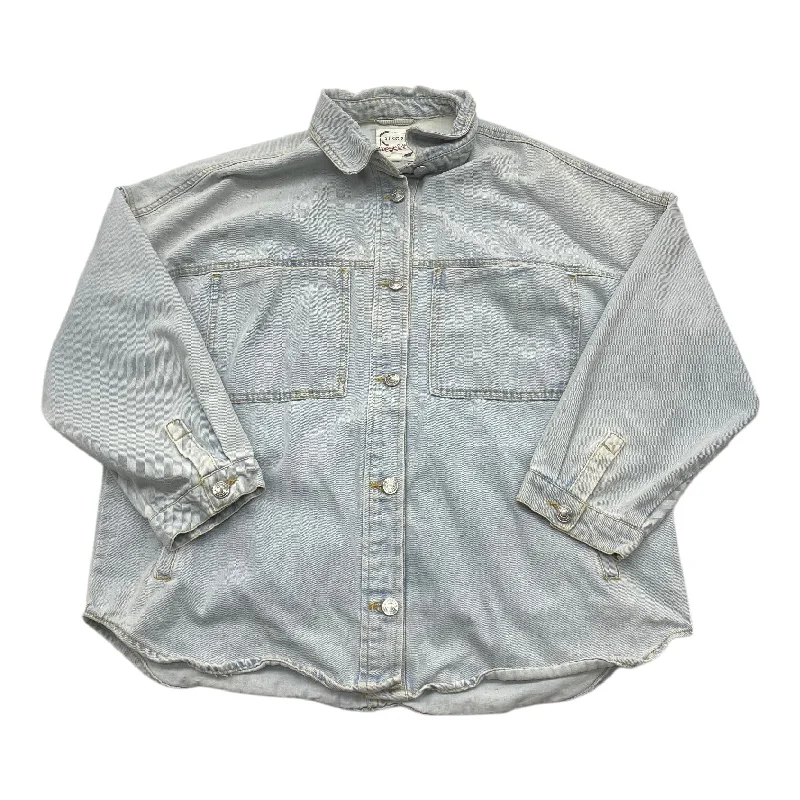 Jacket Denim By Stoosh In Blue, Size: L Print Jacket Jacquard Jacket Patchwork Jacket Jacket Denim By Stoosh In Blue, Size: L Print Jacket Jacquard Jacket Patchwork Jacket
