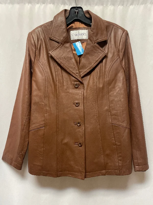Jacket Leather By Chadwicks In Brown, Size: M Elasticated Jacket Padded Jacket Insulated Jacket Jacket Leather By Chadwicks In Brown, Size: M Elasticated Jacket Padded Jacket Insulated Jacket