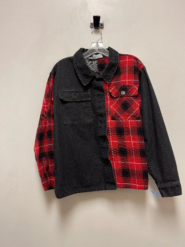 Jacket Shirt By Steve Madden In Black & Red, Size: M Jersey Jacket Tulle Jacket Batik Jacket Jacket Shirt By Steve Madden In Black & Red, Size: M Jersey Jacket Tulle Jacket Batik Jacket