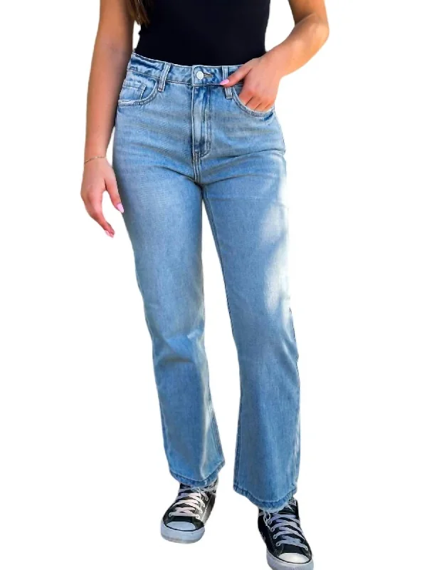 90's Dad Denim Jeans In Light Wash Fashionable Vintage Wash Jeans