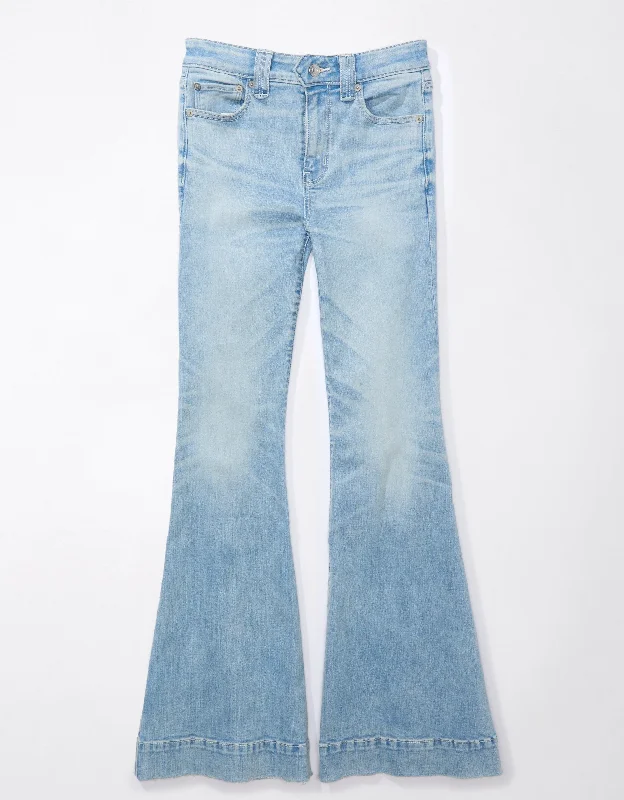 AE Next Level Festival Flare Jean Trendy Pleated Waist Jeans