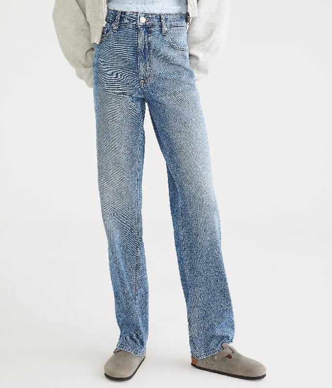 Aeropostale Curvy High-Rise Baggy Jean Stylish Cargo Style Jeans