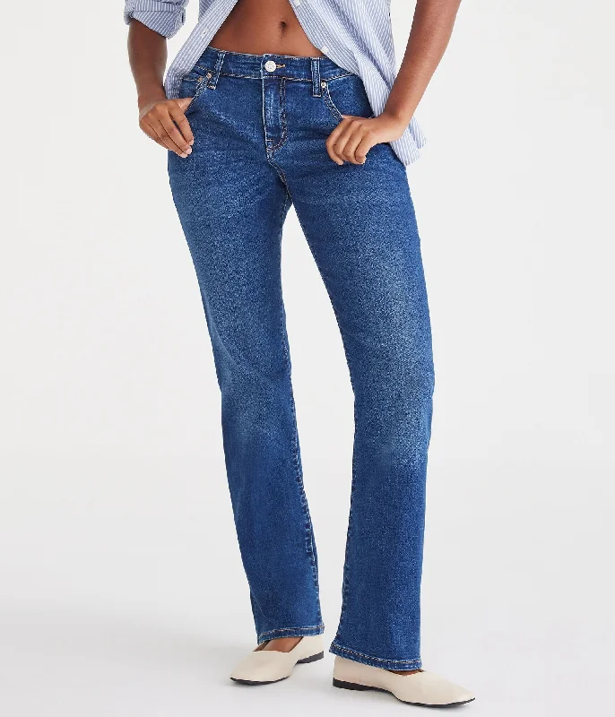 Aeropostale Curvy Mid-Rise Bootcut Jean Comfortable Zip-Up Skinny Jeans