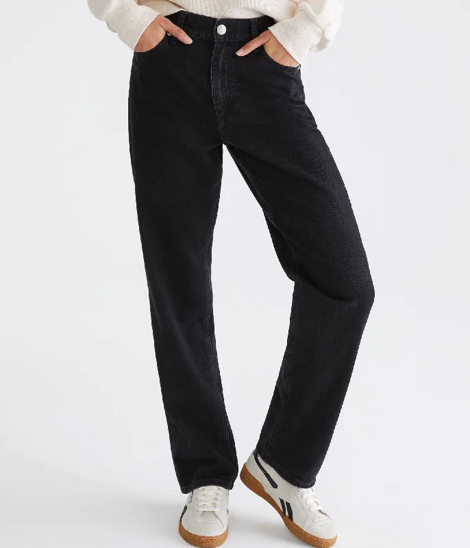 Aeropostale High-Rise Baggy Jean Trendy Button-Up High-Waist Jeans