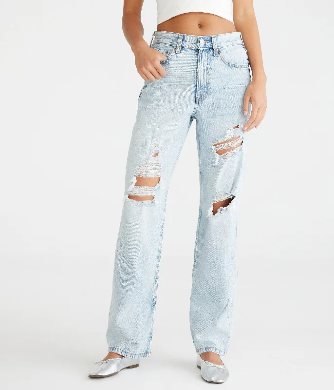 Aeropostale High-Rise Baggy Jean Elegant High-Waisted Flared Jeans