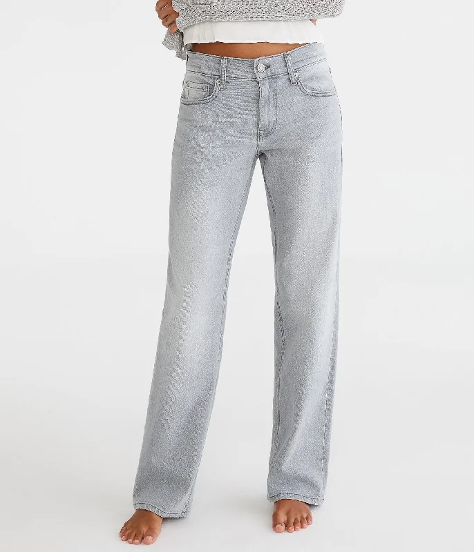 Aeropostale Low-Rise Baggy Jean Stylish Shredded Denim Jeans