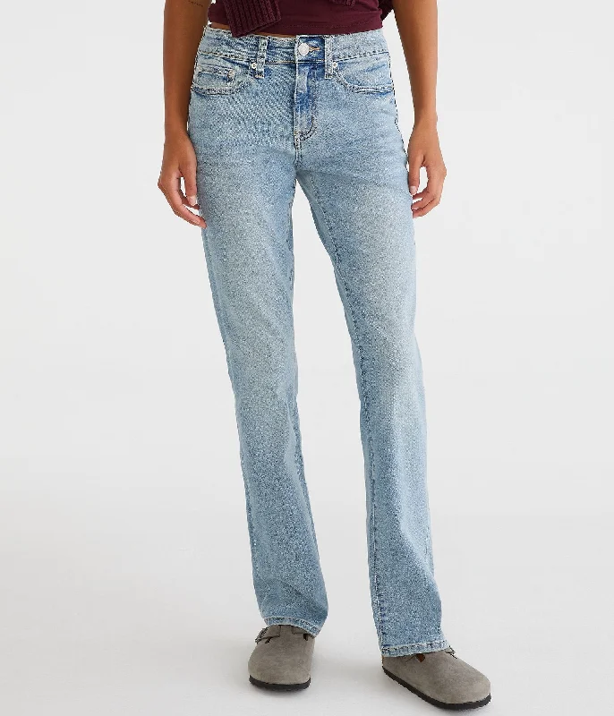 Aeropostale Mid-Rise Bootcut Jean Chic Ripped Jeans
