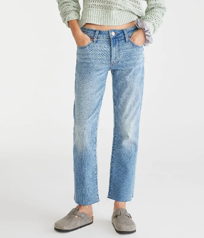 Aeropostale Mid-Rise Kick Flare Jean Fashionable White Denim Jeans