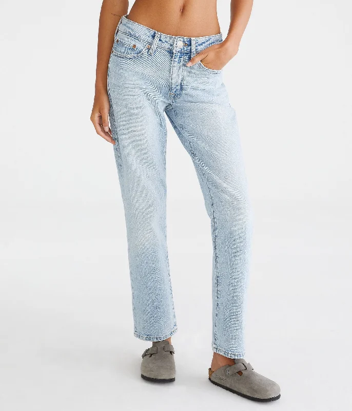 Aeropostale Mid-Rise Straight Ankle Jean Stylish High-Waisted Denim