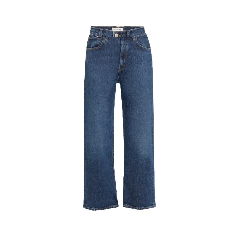 AGOLDE Women's Ren High Rise Wide Leg Jeans, Echo Fashionable Raw Hemmed Jeans