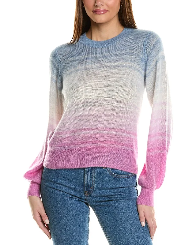 Autumn Cashmere Gradient Stripe Cashmere & Silk-Blend Sweater Soft Cozy Warm