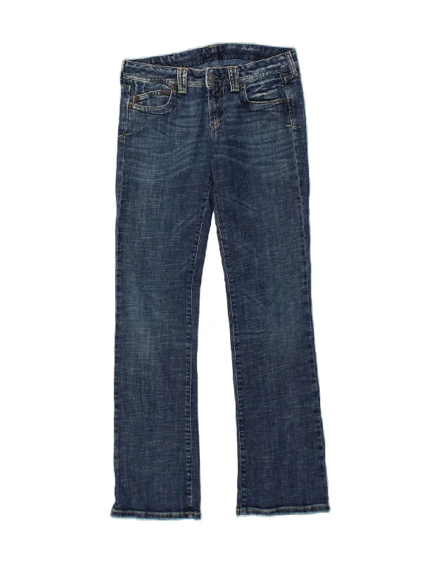 BENETTON Womens Bootcut Jeans W29 L34 Navy Blue Stylish Relaxed Fit Skinny Jeans