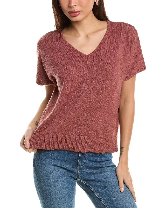 Bobeau Short Dolman Sweater High Neck Crew Neck V-Neck